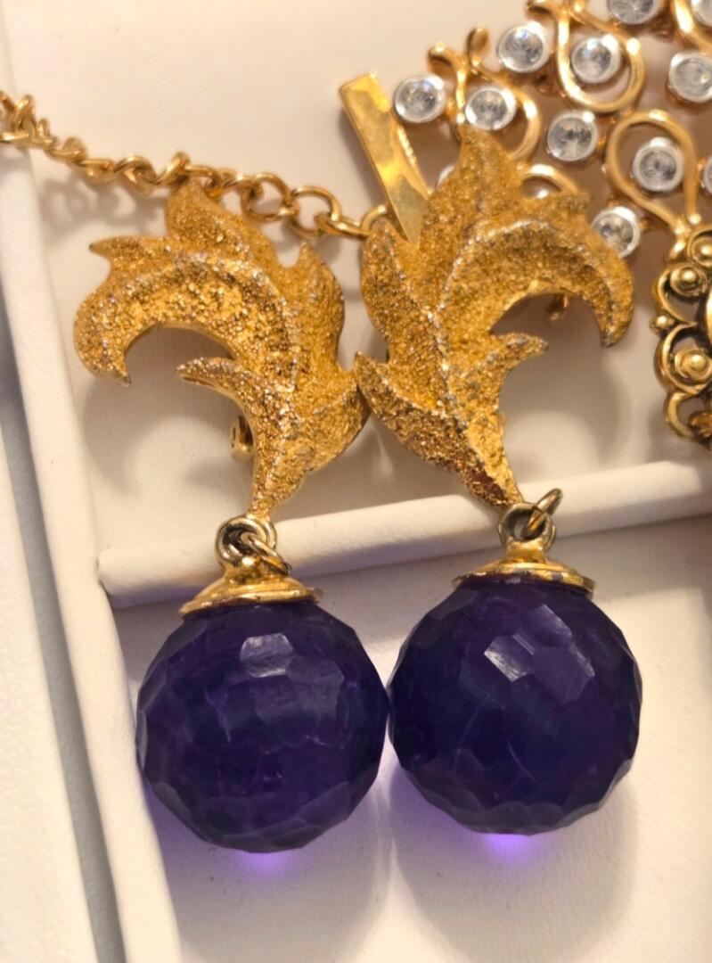 Antique Aura Amethyst Drops