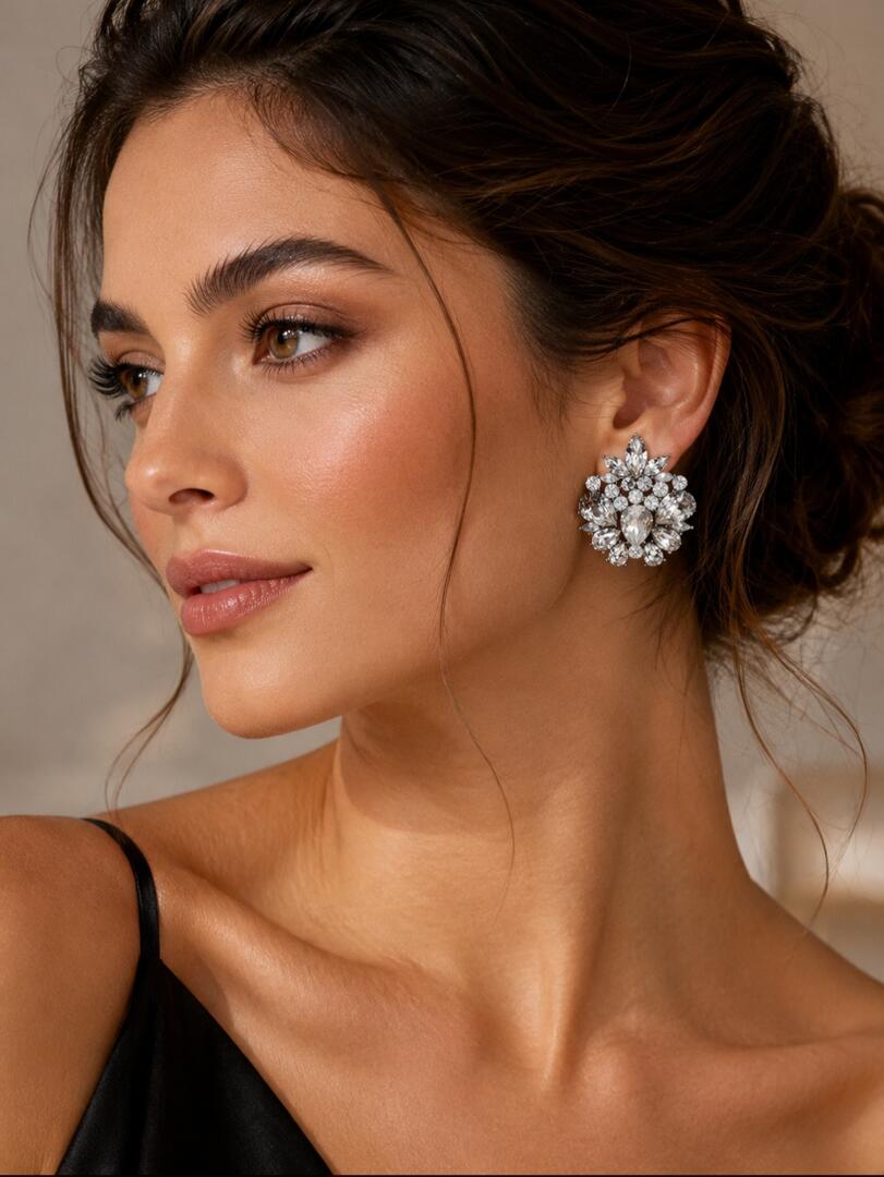 The Empress Crystal Cluster Statement Earrings