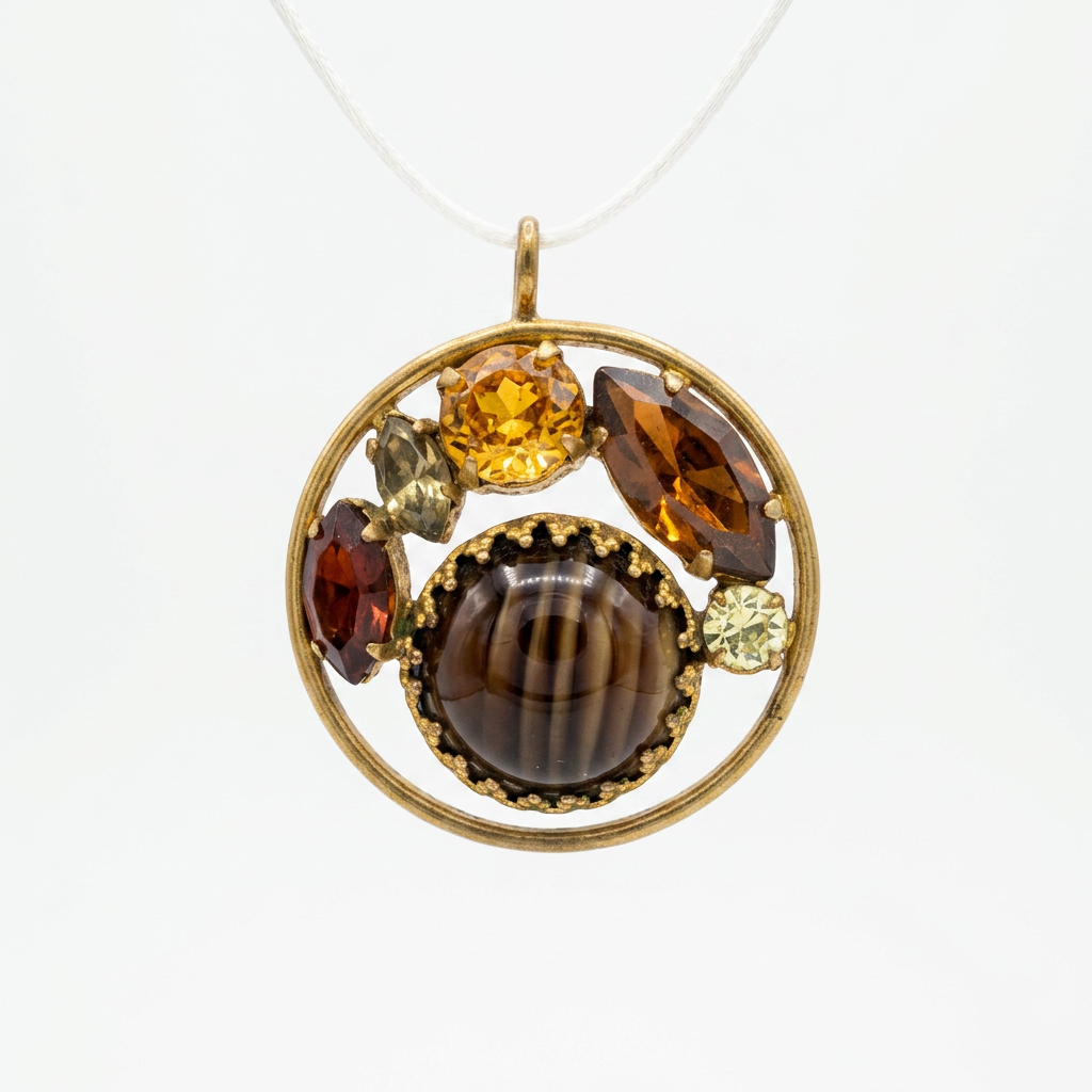 The Amber Agate Cabochon Pendant.