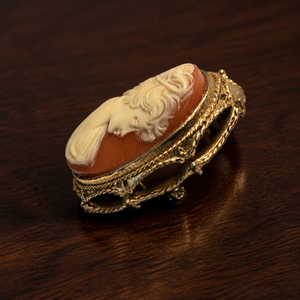 The Classical Shell Cameo Brooch.