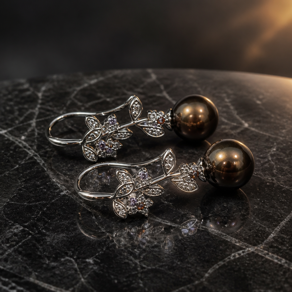 The Tahitian Pearl Blossom Earrings.