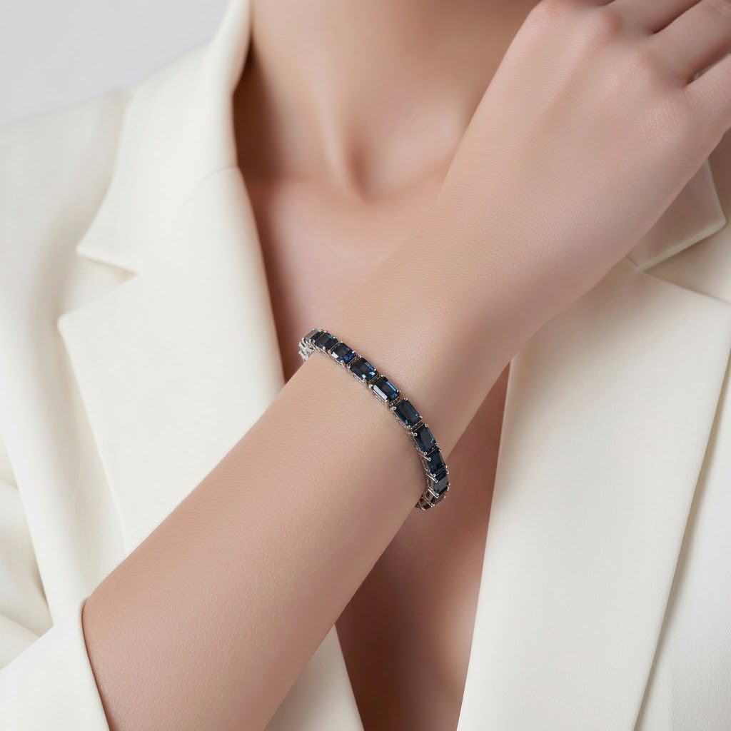 The Sapphire Baguette Tennis Bracelet.