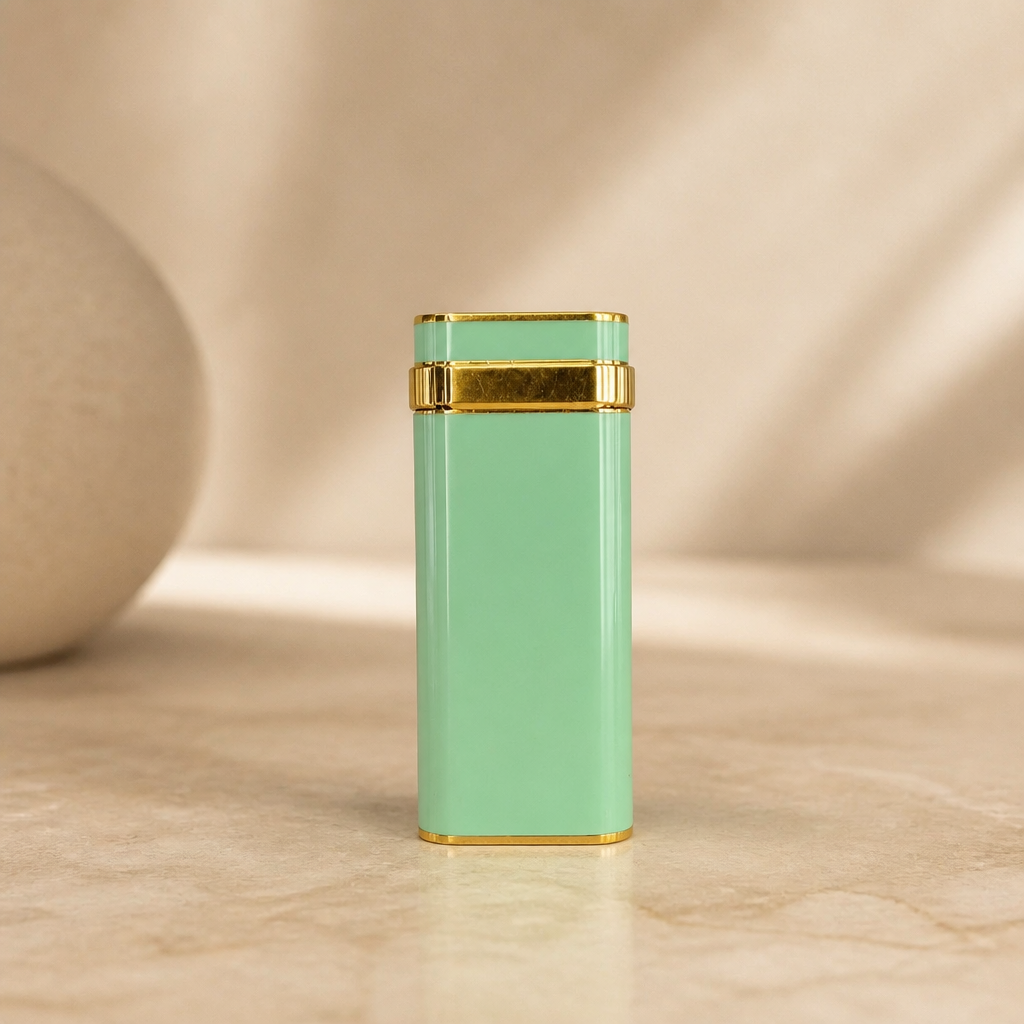 The Cartier Le Must Turquoise Enamel Lighter.