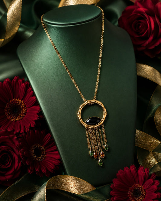 Eclipse Fringe Pendant Necklace