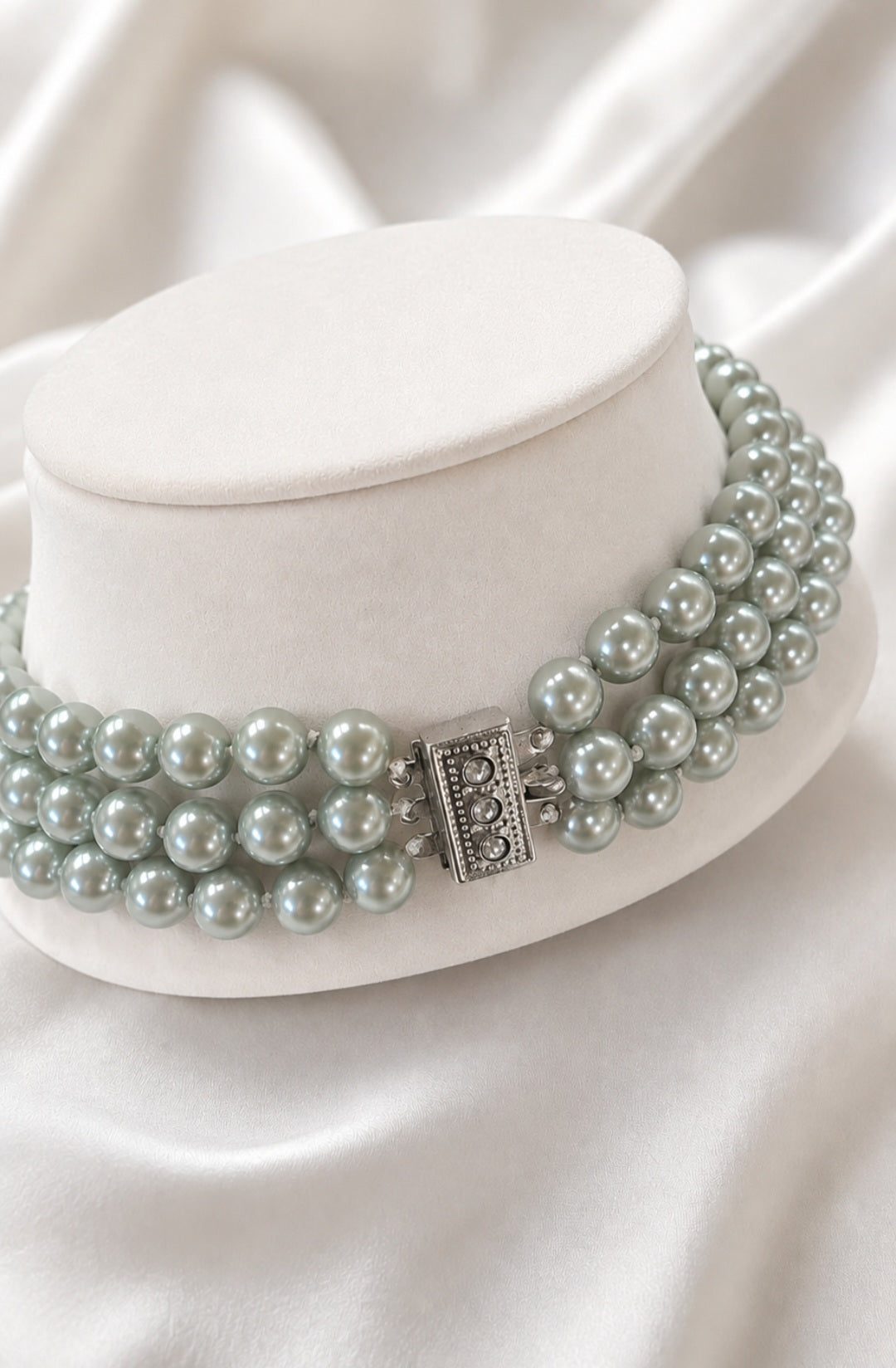 Ocean Mist Triple Strand Vintage South Sea Pearl Necklace