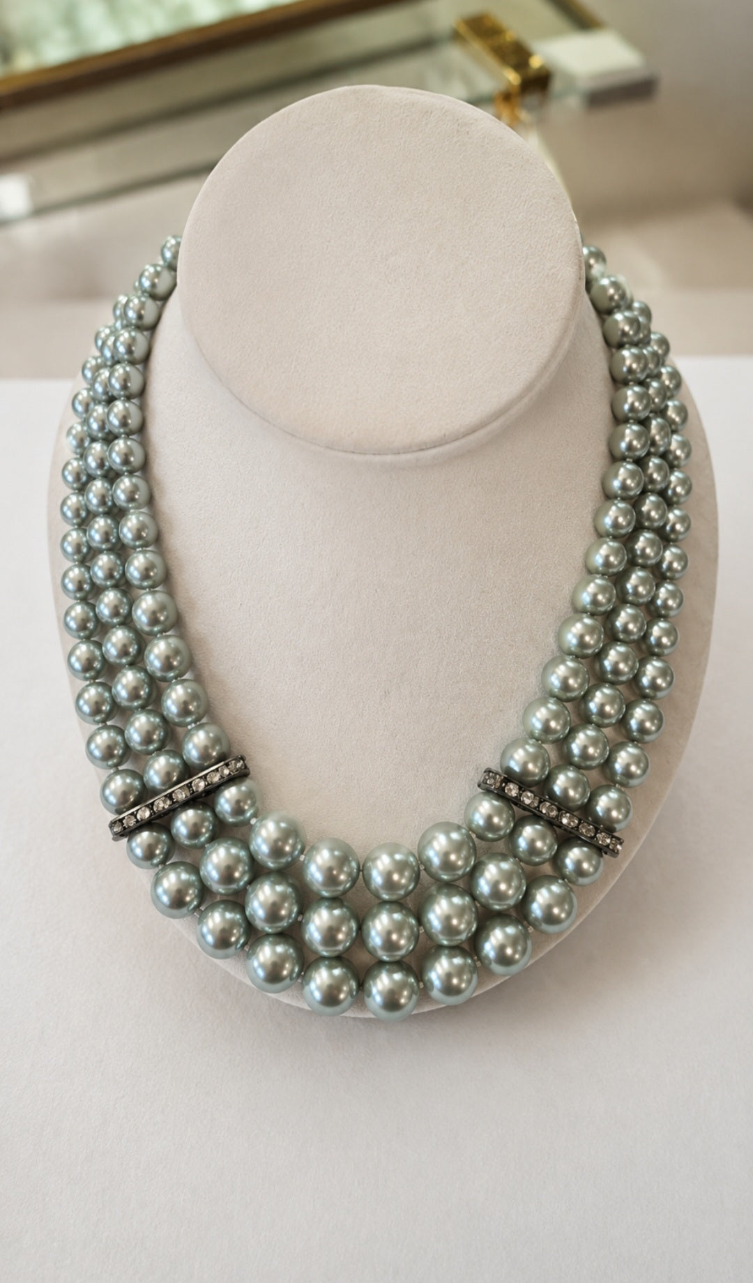 Ocean Mist Triple Strand Vintage South Sea Pearl Necklace
