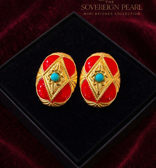 Sultana Vintage Enamel Earrings
