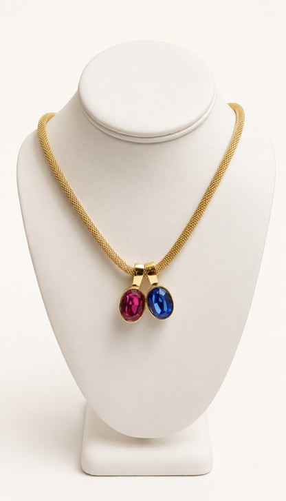 Mid-Century Gemini Mesh Necklace
