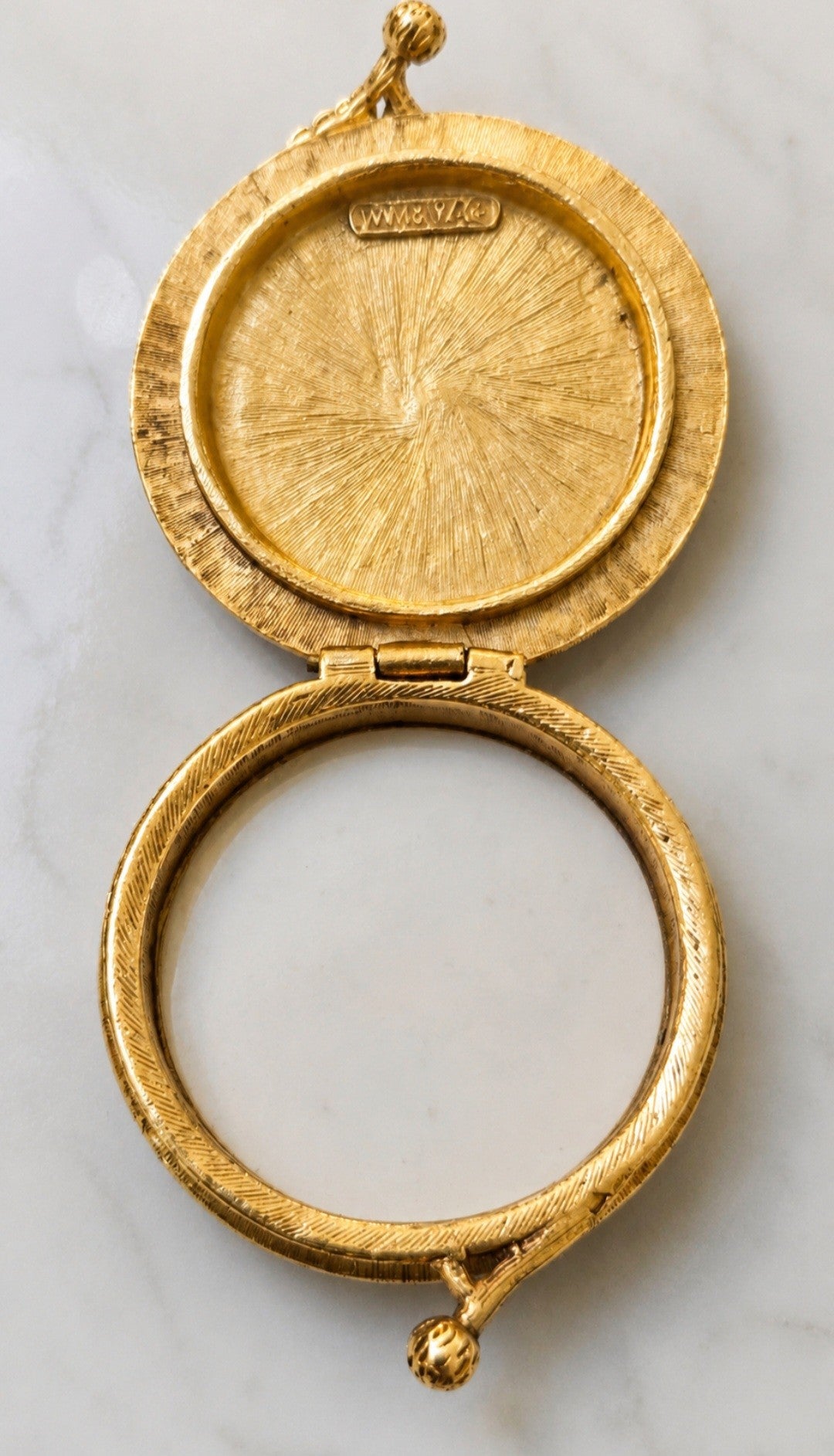 Vintage Filigree Miniature Portrait Vanity Compact