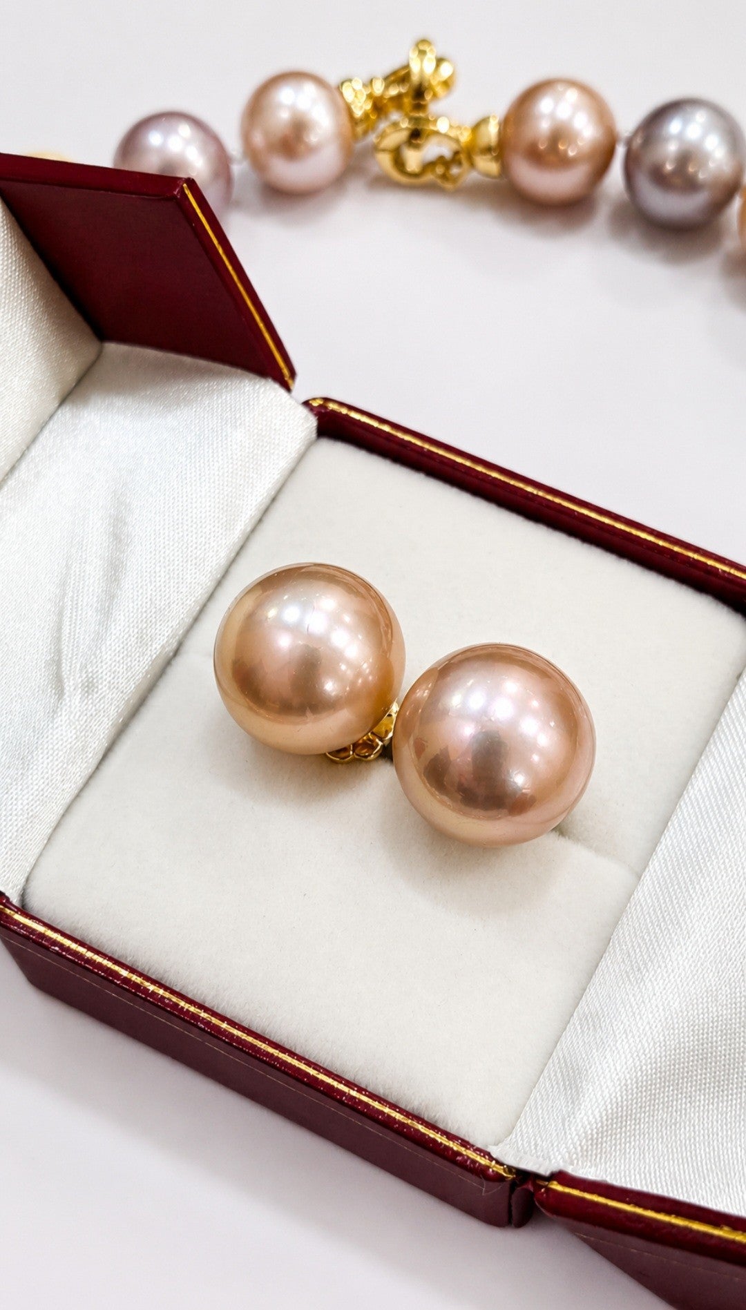 Natural Multi-Color Metallic Edison Pearl Necklace & Earring Set