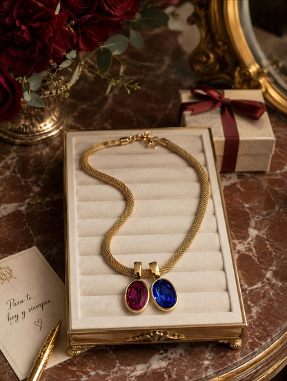 Mid-Century Gemini Mesh Necklace