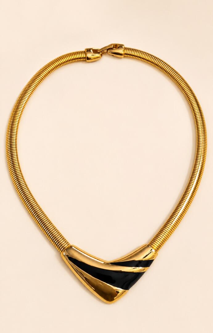 Gold-Tone Snake Chain Collar Necklace