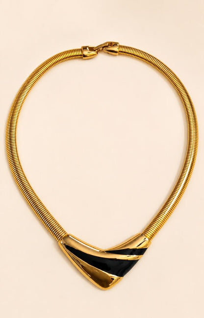 Gold-Tone Snake Chain Collar Necklace
