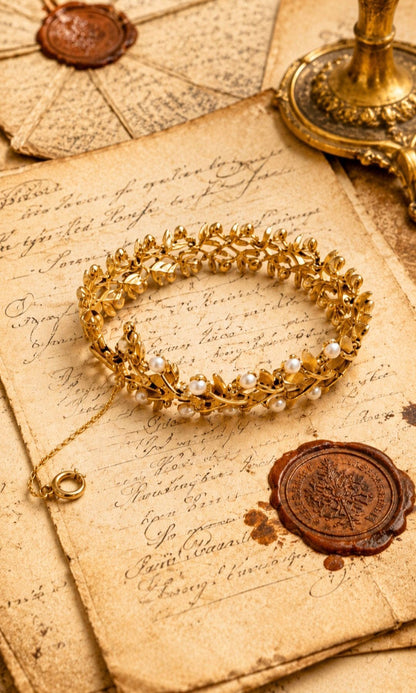 Mid-Century Botanical Link Bracelet