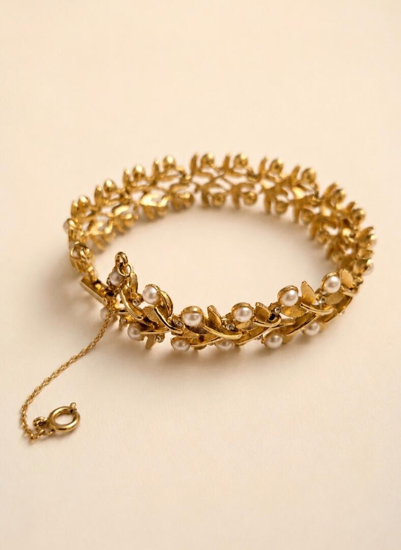 Mid-Century Botanical Link Bracelet