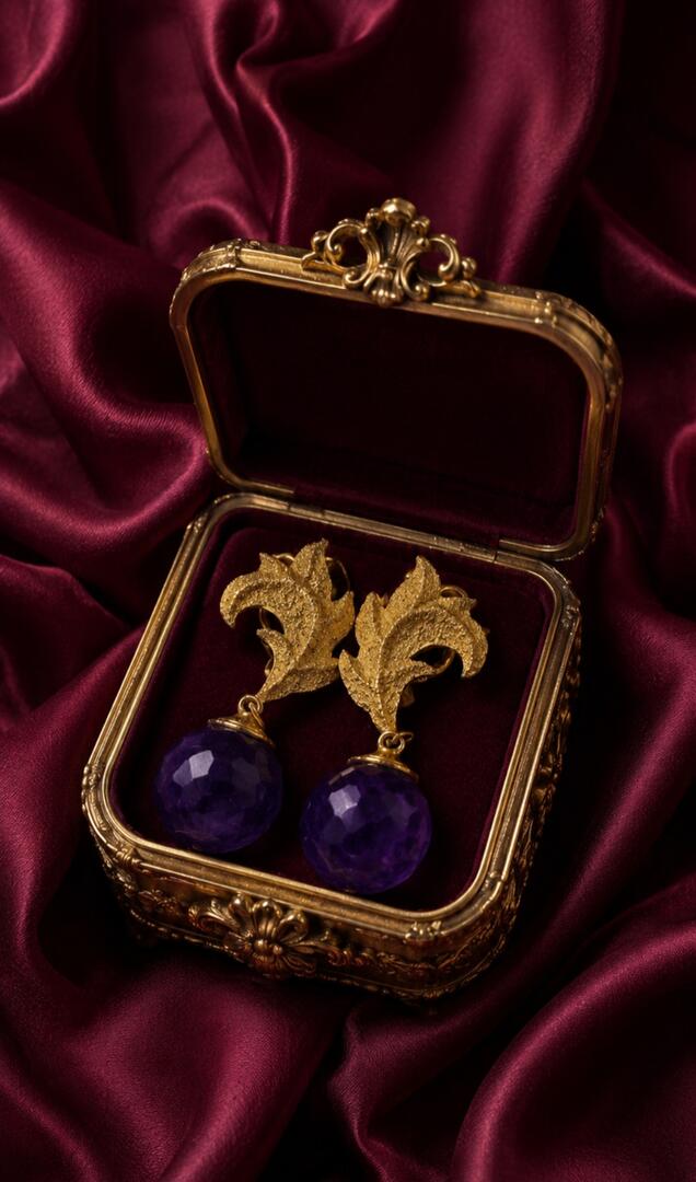 Antique Aura Amethyst Drops