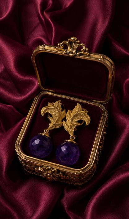 Antique Aura Amethyst Drops