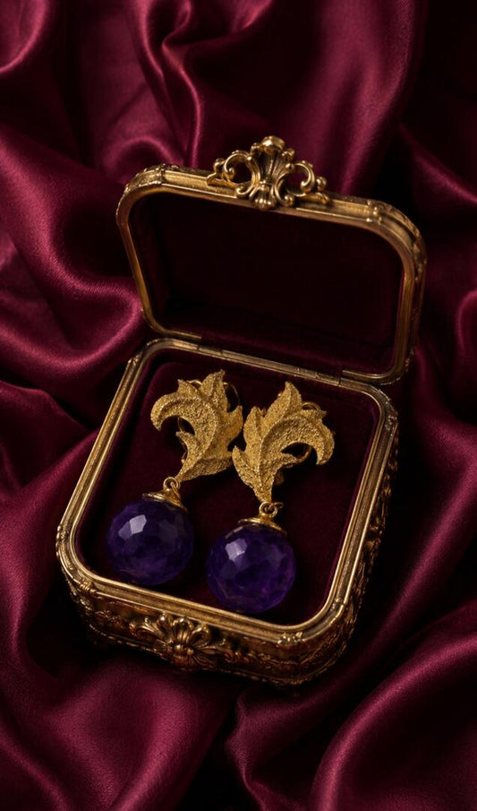 Antique Aura Amethyst Drops