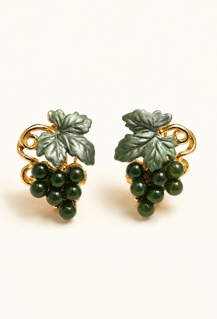 Emerald Vineyard Grape Cluster Earrings