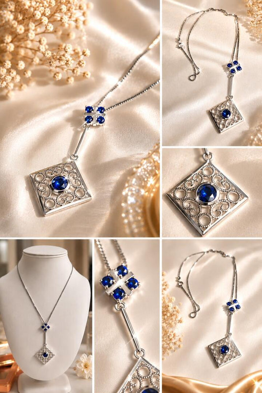 The Romantic & Regal Vibe Geometric Drop Necklace