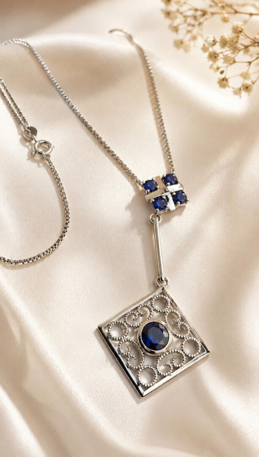 The Romantic & Regal Vibe Geometric Drop Necklace