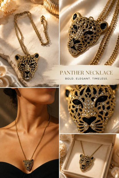 Imperial Panther Adjustable Long-to-Choker Necklace
