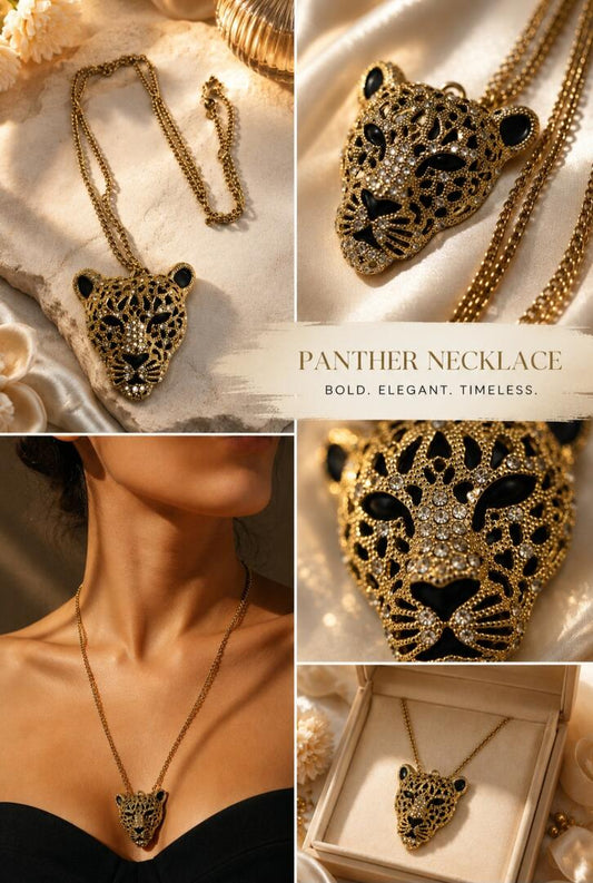 Imperial Panther Adjustable Long-to-Choker Necklace