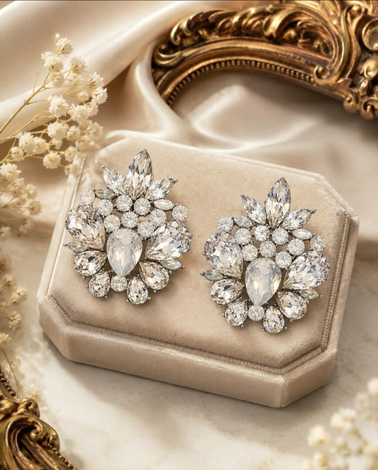The Empress Crystal Cluster Statement Earrings