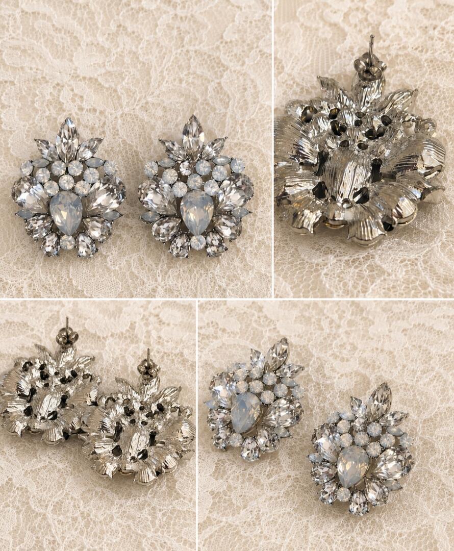 The Empress Crystal Cluster Statement Earrings