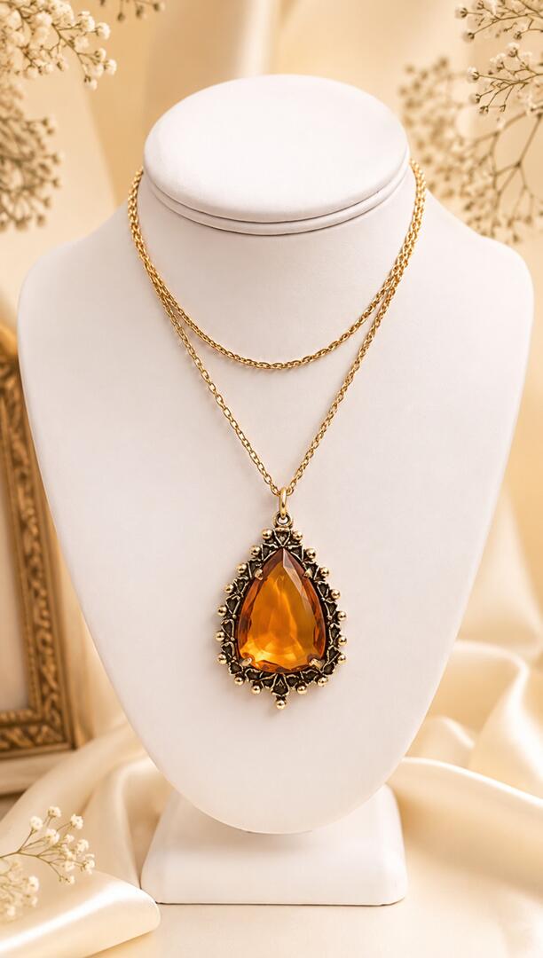 The Sovereign Citrine Pear Pendant Necklace