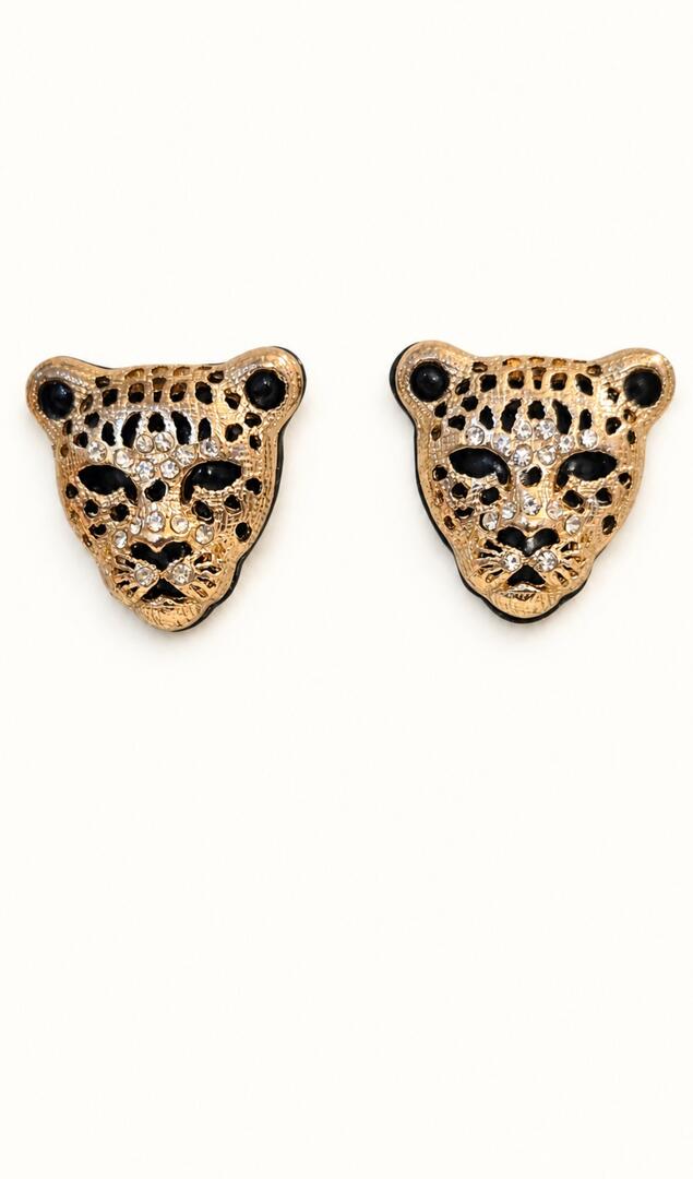 1980s Safari Panther Glamour Earrings