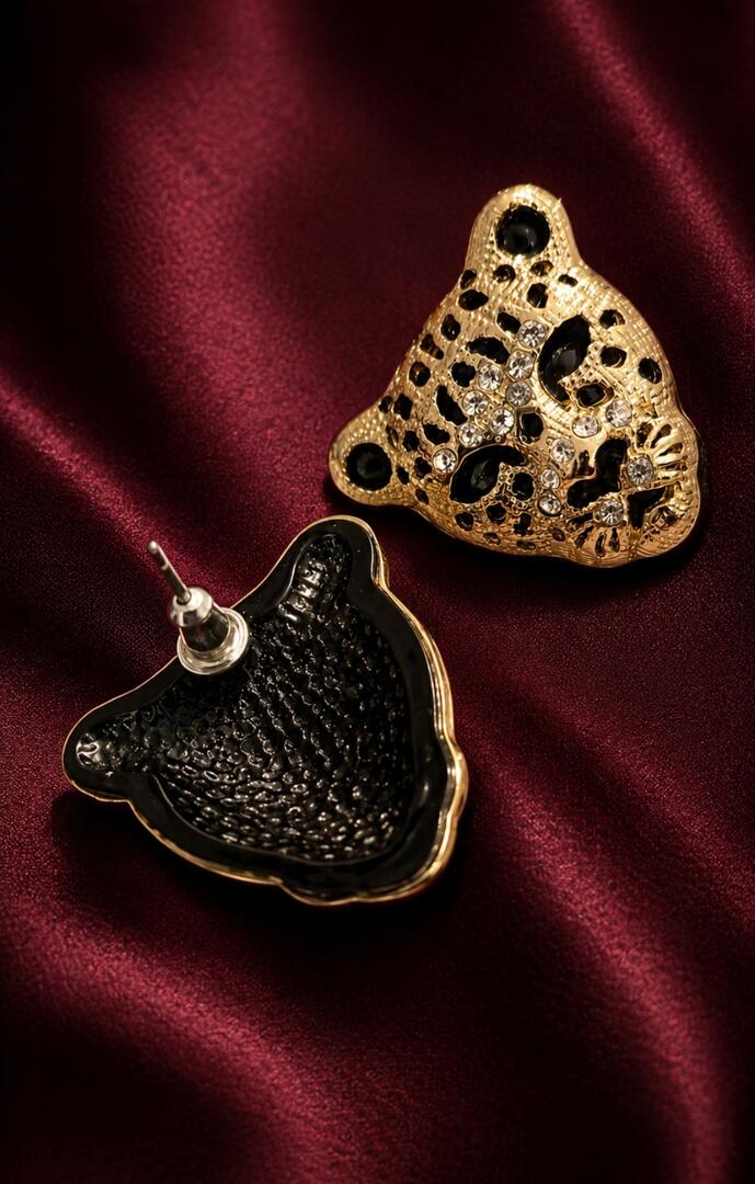 1980s Safari Panther Glamour Earrings