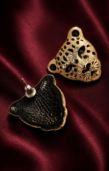 1980s Safari Panther Glamour Earrings