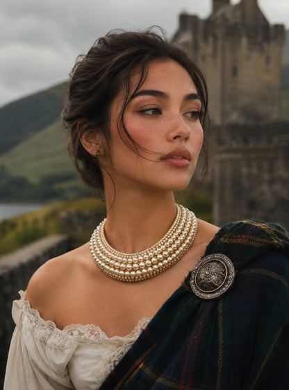 The Cleo Grand – Vintage Multi-Strand Pearl Bib Collar Necklace