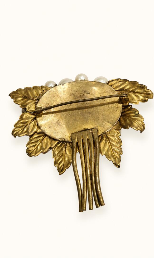 Mid-Century Gilded Pearl Posy