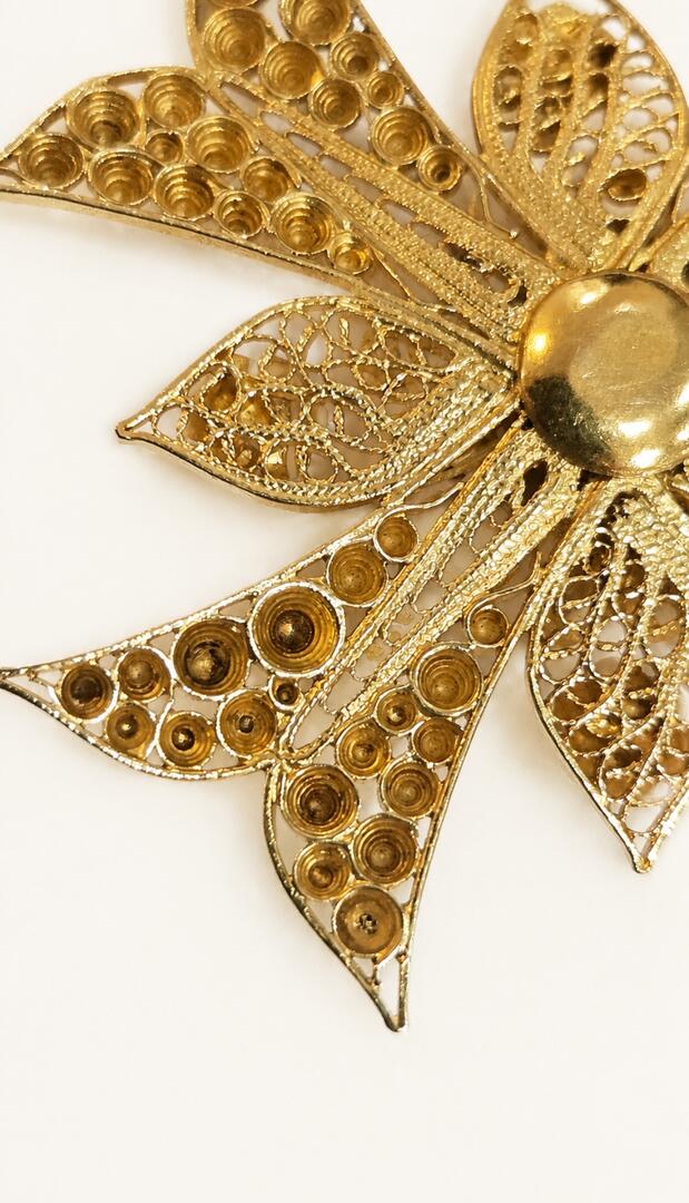 Portuguese Gold Filigree And Enamel Cross Pendant