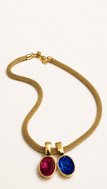 Mid-Century Gemini Mesh Necklace