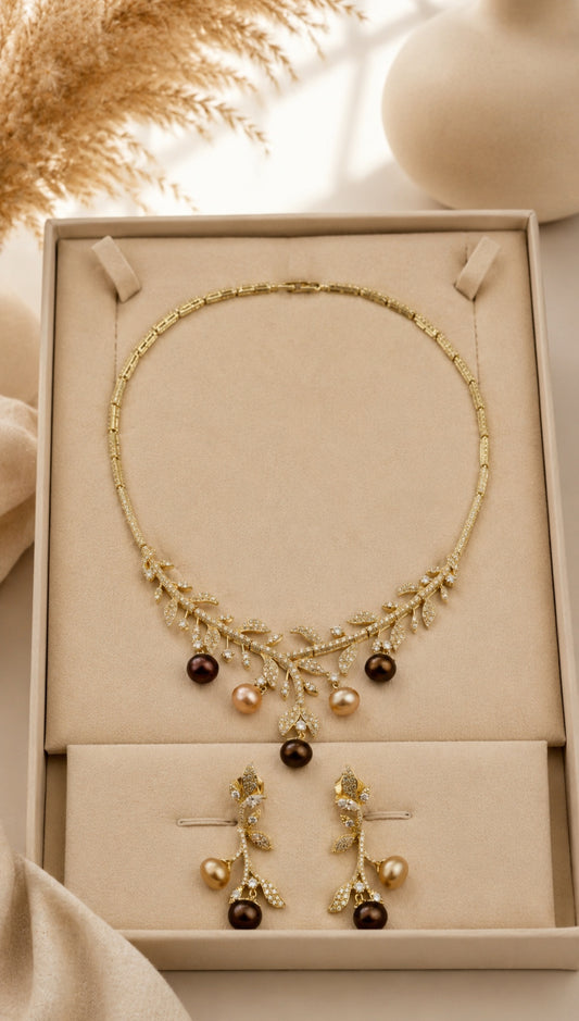 The Golden Vine Pearl Jewellery Set