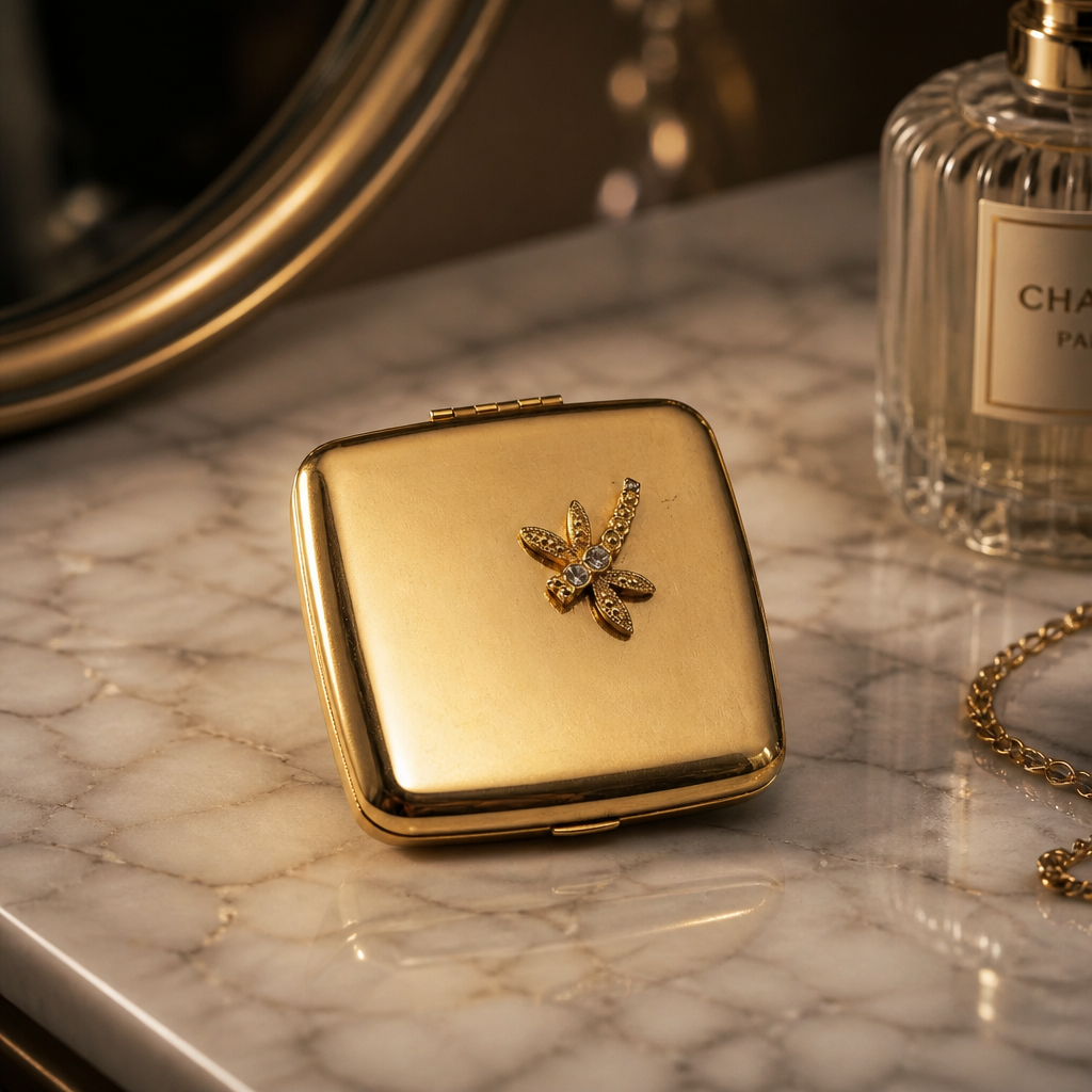 The Golden Dragonfly Handbag Mirror