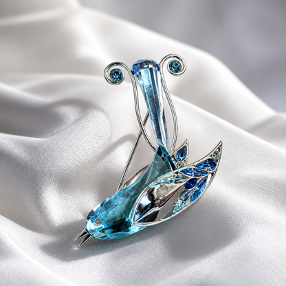 The Azure Songbird Brooch