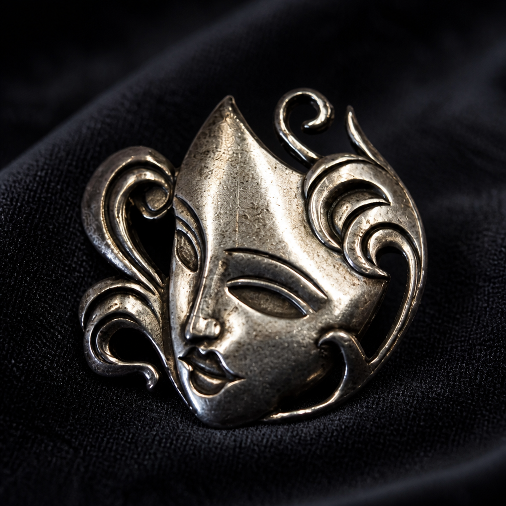 The Silver Masquerade Brooch