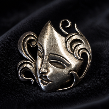 The Silver Masquerade Brooch