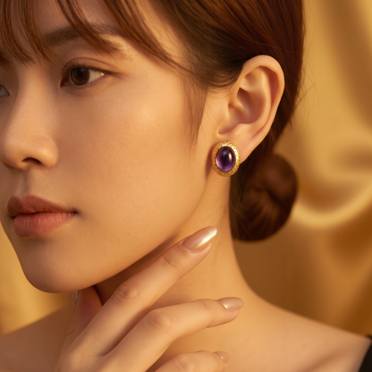 The Gilded Violet Studs