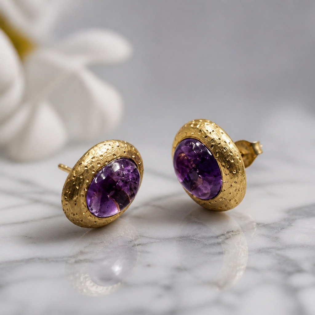 The Gilded Violet Studs