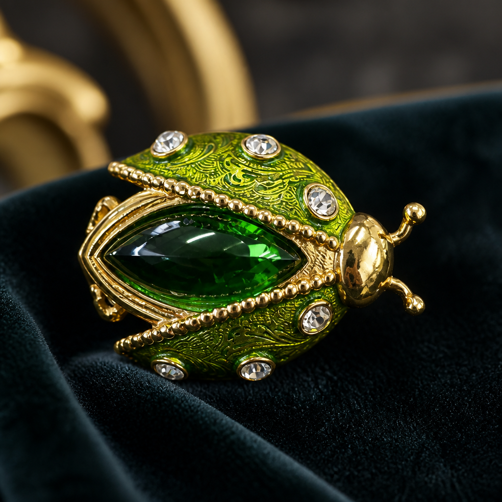 The Emerald Ladybird Brooch