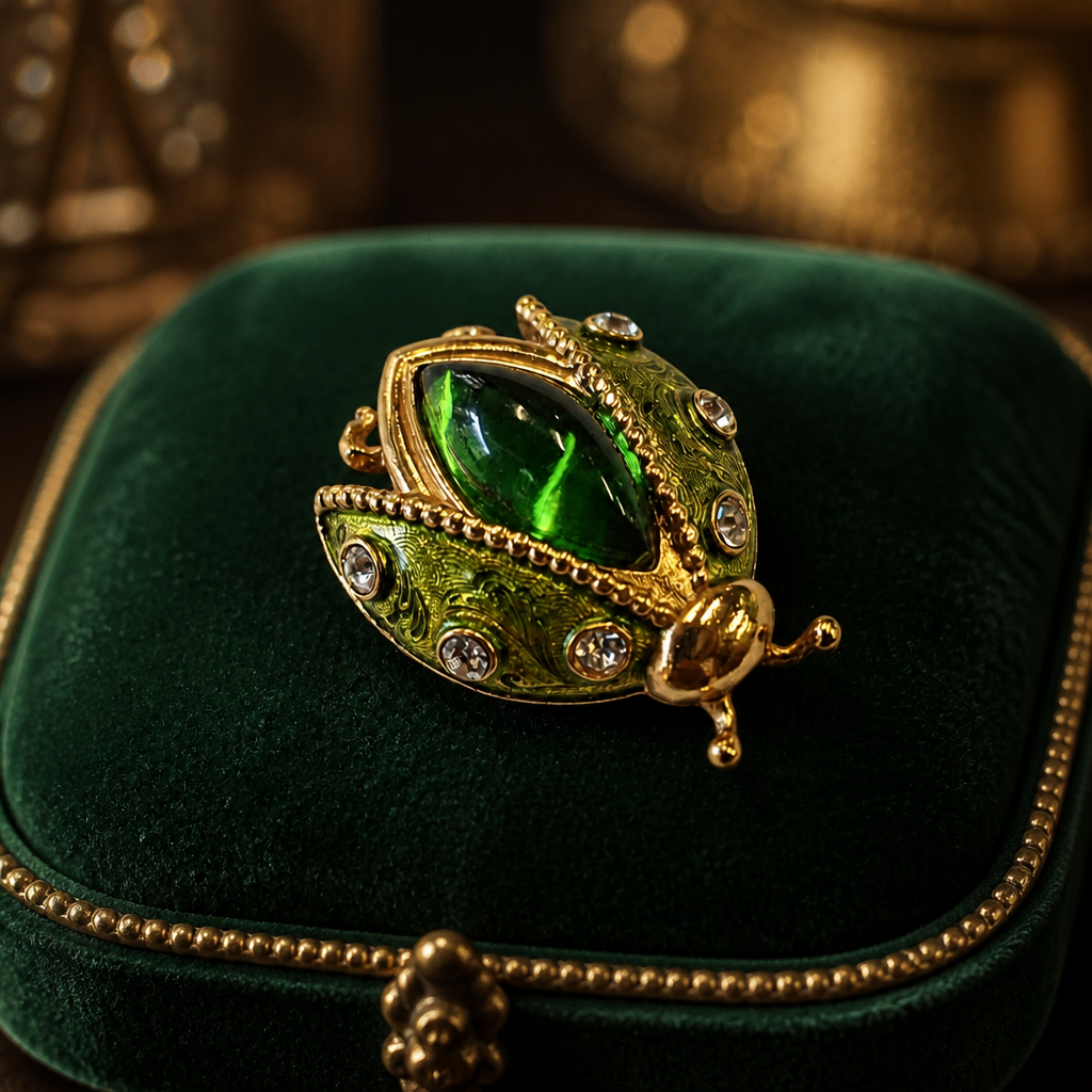 The Emerald Ladybird Brooch