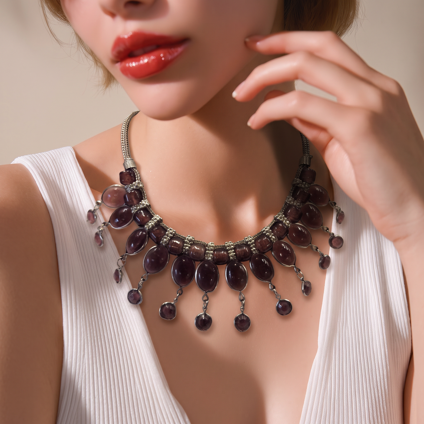 The Amethyst Deco Necklace
