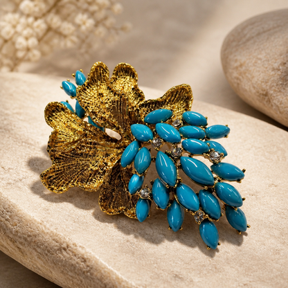 The Turquoise Garden Brooch