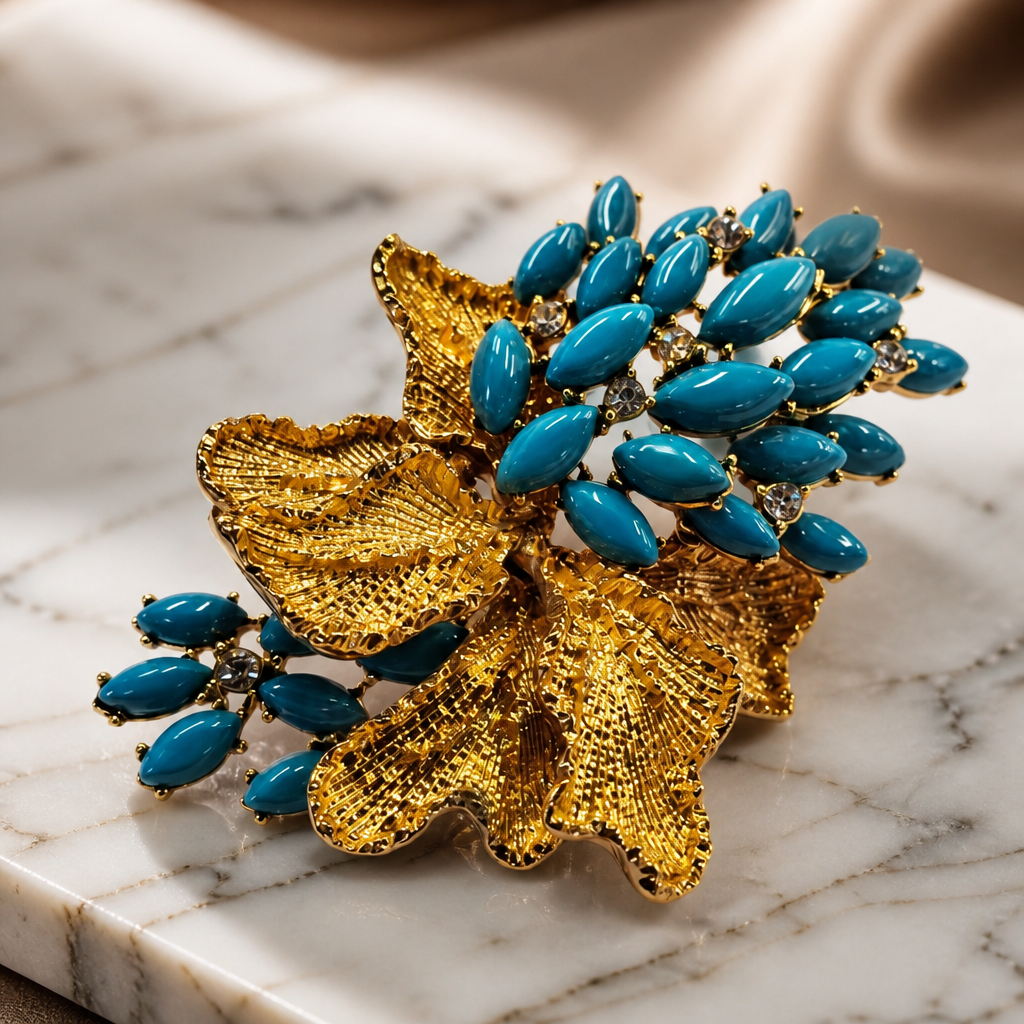 The Turquoise Garden Brooch