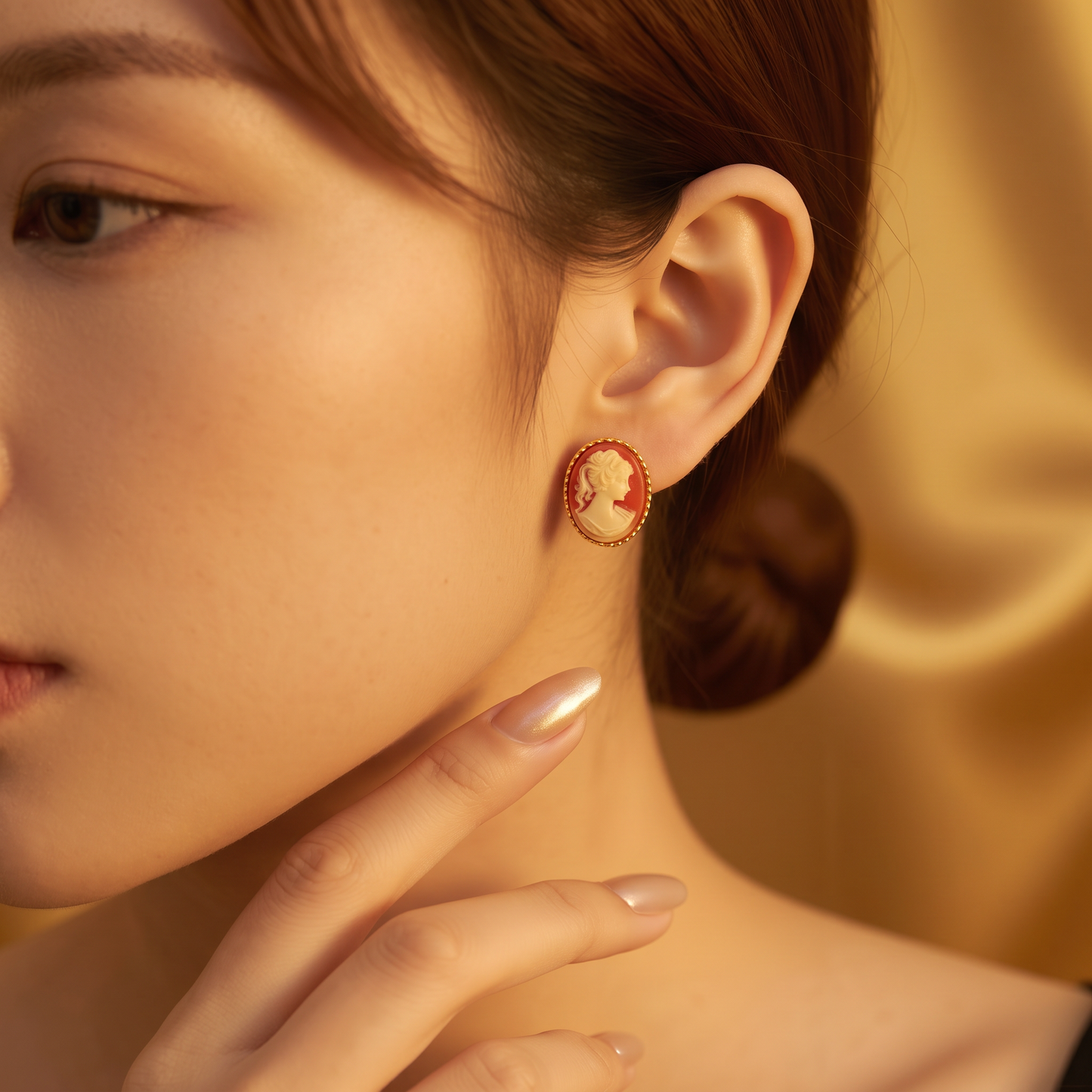 The Golden Cameo Earrings